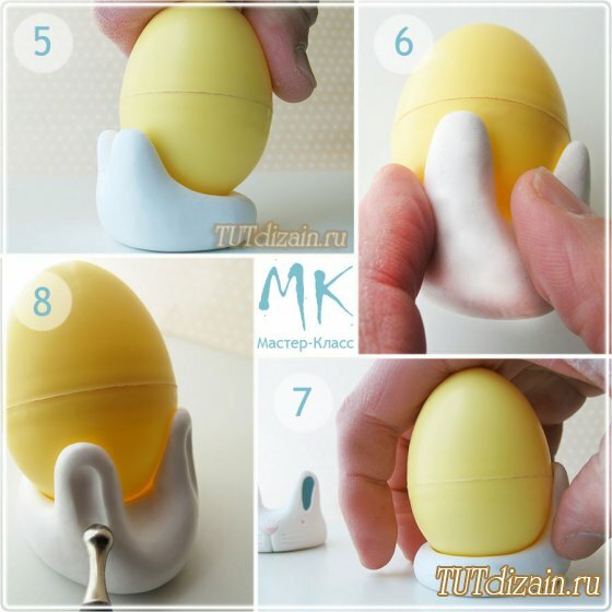 Подставка под пасхальное яйцо в виде кролика